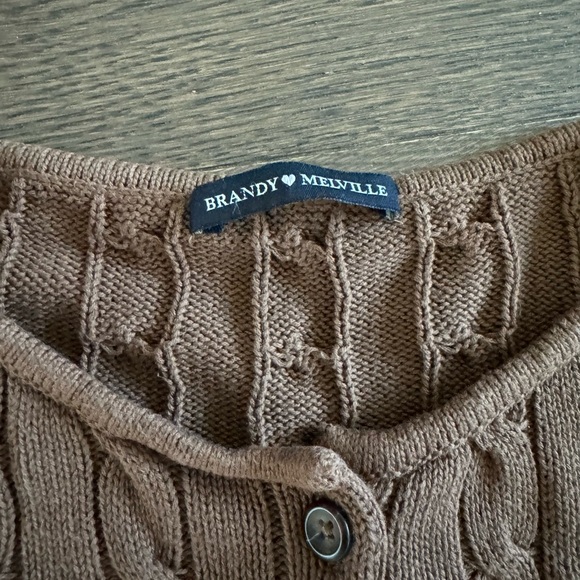 Brandy Melville cable knit cropped button up cardigan sweater - Picture 6 of 6